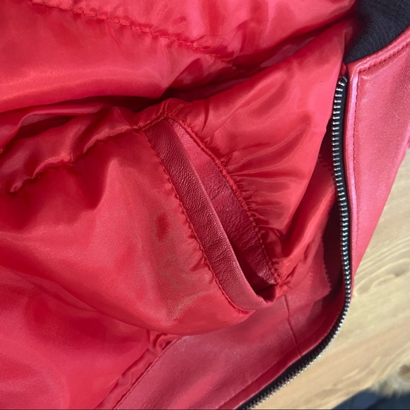 NEW DaRucci Light Weight Leather Jacket- Red, Size 4XL - Picture 8 of 14